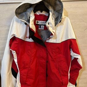 3 In 1 Columbia Red and White Hooded Jacket